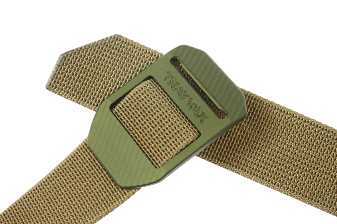 Trayvax Enterprises Belt Accessories CNC Cinch Belt - Tan / OD Green
