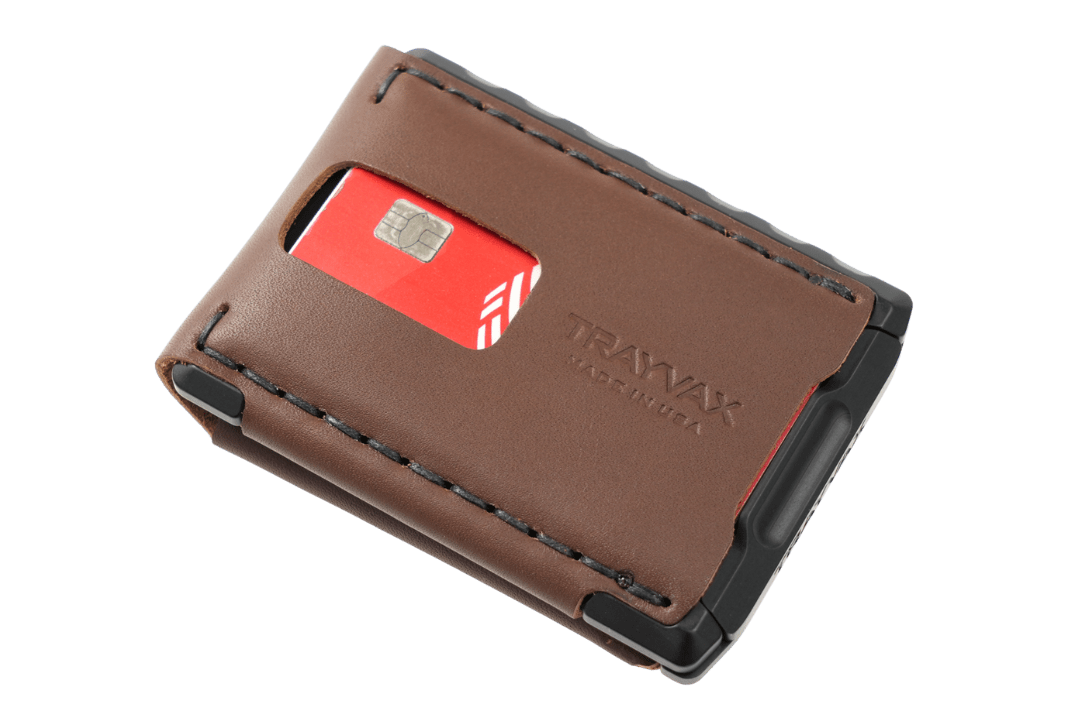 Trayvax Enterprises Wallet Venture Billfold - Black Ano / Frontier Brown