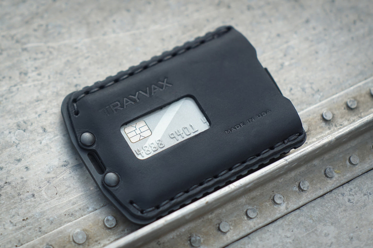 Black Ascent Wallet Made From Leather And Metal