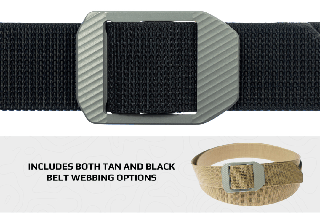Trayvax Enterprises Belt Accessories One Size (up to 46") CNC Cinch Belt - Black / Grey