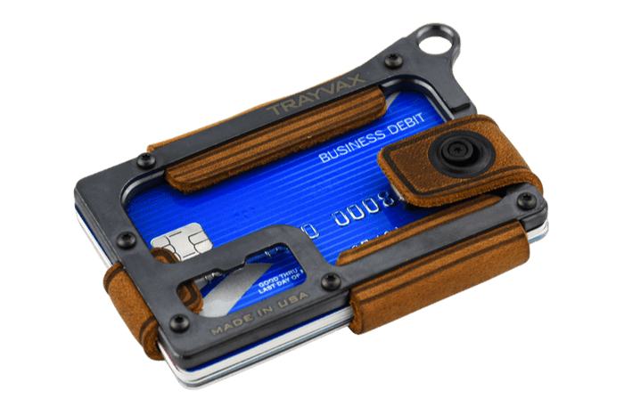 Contour Wallet | Black Tobacco Brown | High-Quality Metal & Leather