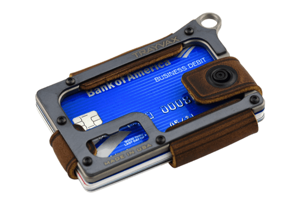 Contour Wallet Titanium Mississippi Mud | High-Quality Metal & Leather