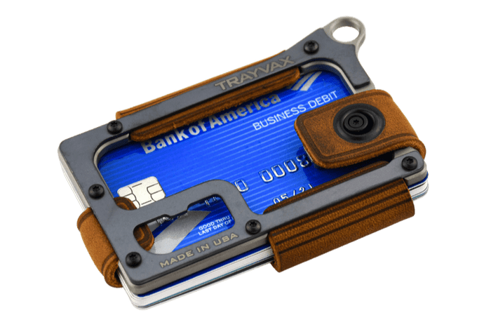 Contour Wallet | Titanium Tobacco Brown | High-Quality Metal & Leather