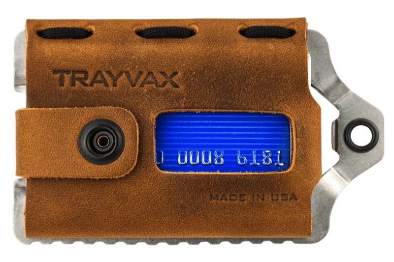 Trayvax Enterprises Keyton Clip | Carabiner Keychain, Black / Tobacco Brown