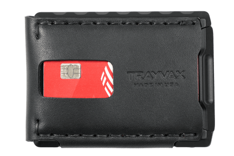 【A＆S】Flap bi-fold wallet Black A＆S】Flap bi-fold wallet Black Leatherboss Genuine Leather